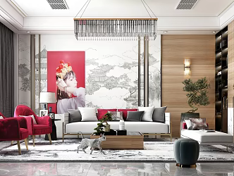 modern living room 3d model