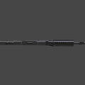 Black Tactical Machine Gun Featuring Long Barrel Box Magazine Ergonomic Grip And Metallic Stock