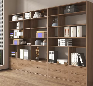 Modern Simple Bookcase Book Decoration Floor Style 3d model