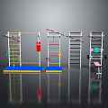 Colorful Kids Training Equipment Set With Climbing Frame Swing And Ladder