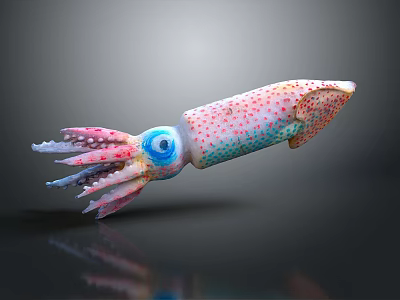 Cuttlefish Squid Cuttlefish Squid Octopus Beads Squid Octopus Heart-fin Whip Squid 3d model