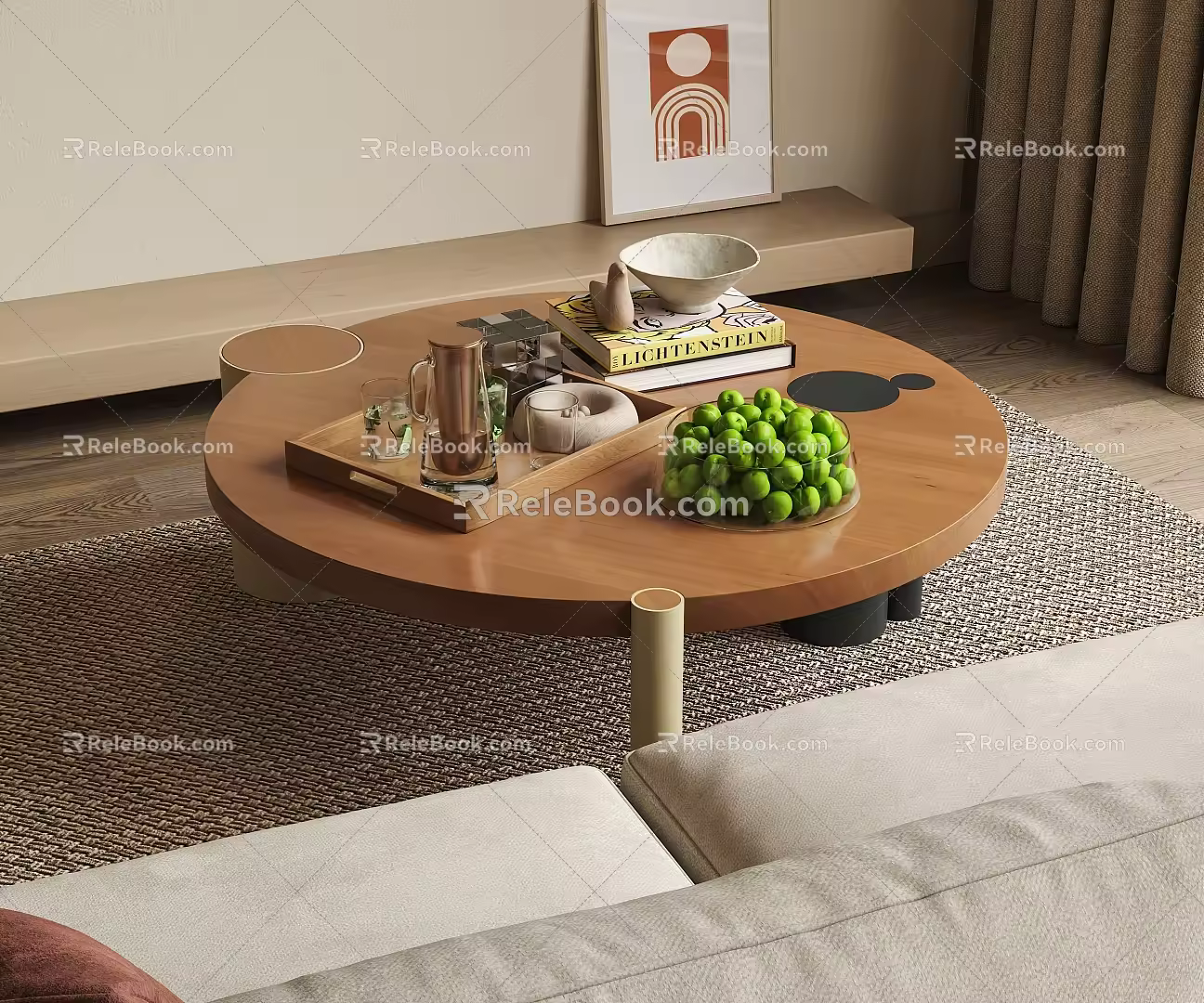 Modern Coffee Table Acrylic Coffee Table Solid Wood Coffee Table Square Coffee Table Side Table Corner Table 3d model