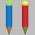 Three-Shaded Two-Shaded Pencil Crayon Crayon Product-Grade Office Supplies 3d model