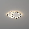 Modern Overlapping Square LED Ceiling Light With Soft Illumination For Home Interior Design 3d model