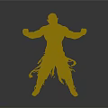 Muscular Man With Tattoos Wearing Green Gloves And Brown Traditional Outfit In Fighting Stance