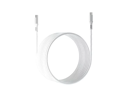 White Braided USB Charging Cable For Fast Data Transfer And Device Charging 3d model