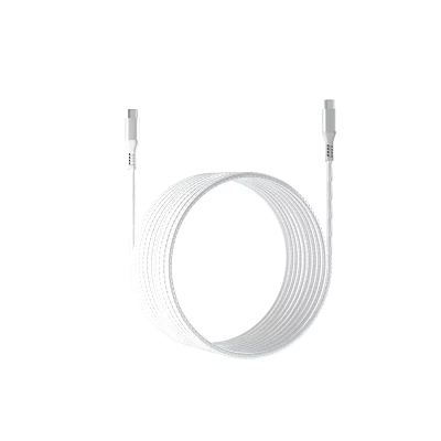 White Braided USB Charging Cable For Fast Data Transfer And Device Charging 3d model