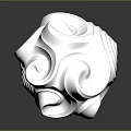 Intricate Abstract Silver Metallic Sculpture With Curved Surfaces And Reflective Design