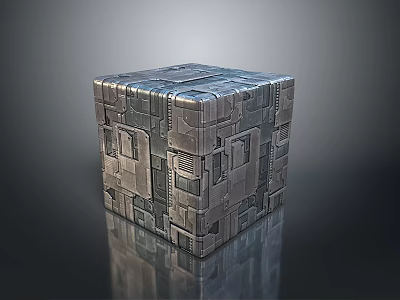 Modern Metal Cube Household Decor Item With Intricate Geometric Textures And Patterns 3d model