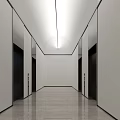 Modern Lobby Reception Desk With White Minimalist Design And Spacious Soft Lighting