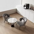 Modern Negotiation Table and Chair Combination Round Casual Table and Chair 3d model