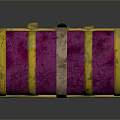 Vibrant Purple Velvet Trunk With Domed Lid And Golden Metal Accents