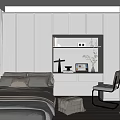 Modern Tatami Bedroom Interior Design With Desk Chair Window Curtains And Wooden Floor