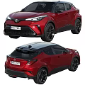 Red Toyota SUV with LED Headlights Black Wheels Sunroof and Modern Front Rear Design