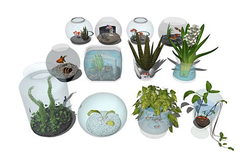 Modern fish tank 3d model