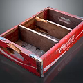 Vintage Red Coca-Cola Wooden Crate With Divided Compartments And Worn Details