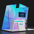 ZMLZ Modern Display Shelves With Digital Screen And Layered Exhibition Area