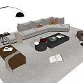 Sofa Coffee Table Combination Sofa Living Room Sofa Coffee Table Floor Lamp Coffee Table 3d model
