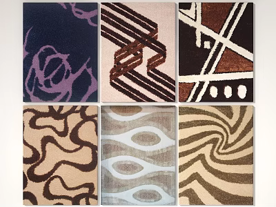 New Chinese Style Square Carpet Bedroom Living Room Carpet 3d model