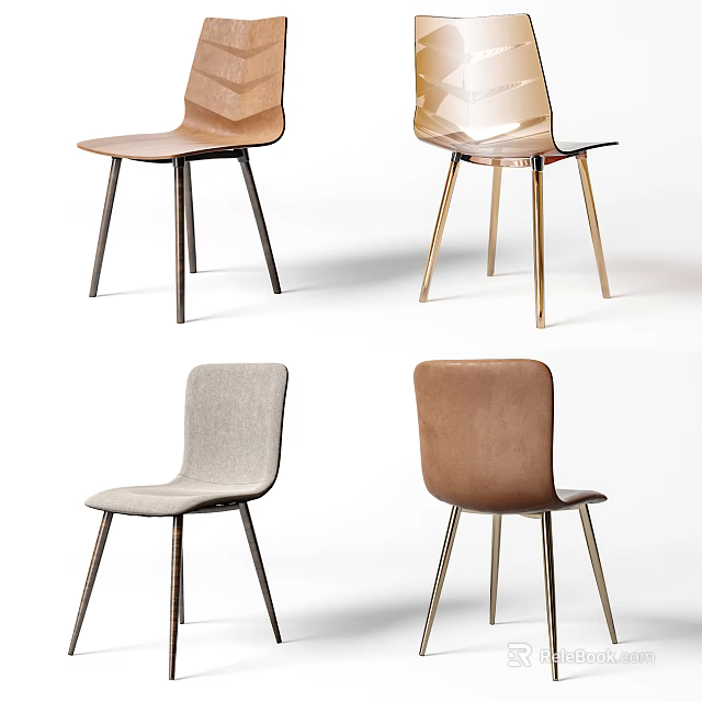 Modern Lounge Chairs With Upholstered Seats Metal Legs And Contemporary Design 3d model 
