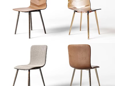 Modern Lounge Chairs With Upholstered Seats Metal Legs And Contemporary Design 3d model