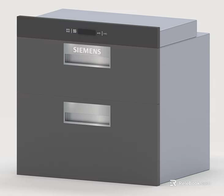 Siemens Built in Daily Electrical Kitchen Appliance with Drawer Design Grey Color and Digital Time 3d model 