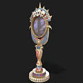 Egyptian Style Decorative Mirror With Golden Frame Skull Decorations And Colorful Base