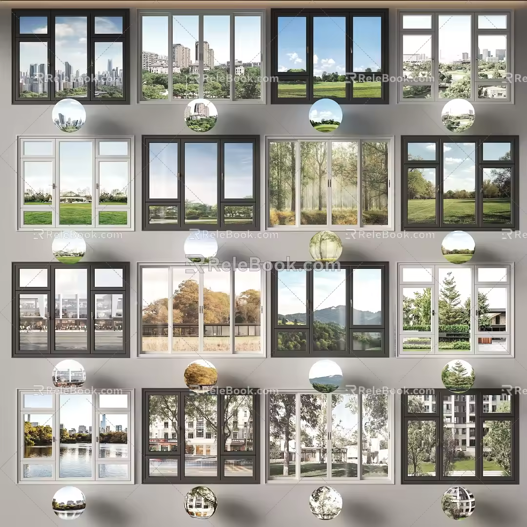 Modern window landscape window 3d model