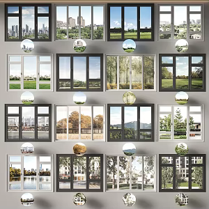 Modern window landscape window 3d model
