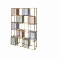 Modern Multicolored Metal Frame Shelving Unit With Colored Doors And Storage Tiers