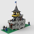 LEGO toy blocks European castle 3d model