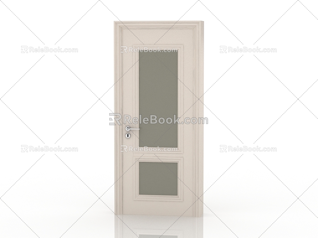 Jianou solid wood door interior door door 3d model