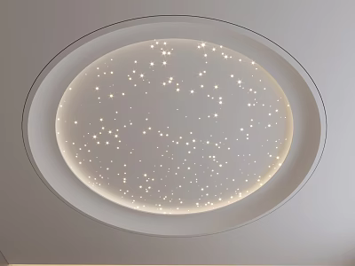 Elegant Modern Circular Ceiling Design With Starry Lights For Interior Decor 3d model