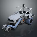Gray Concept Engineering Car With Mechanical Arm And Large Wheels