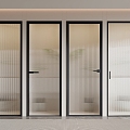 Modern swing door Changhong glass door combination sliding door single door 3d model