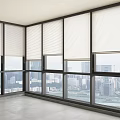 Modern Room Featuring Floor To Ceiling Windows Blinds City View And Concrete Floor