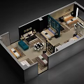 Bedroom Furniture Showroom Interior With Multiple Bed Sets And Rugs