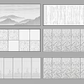 Modern Building Exterior Wall Design With Various Gray Textures And Patterns 3d model