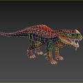 Colorful Dinosaur 3D Model With Vibrant Spiked Back And Sharp Teeth