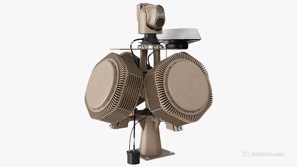 Industrial Equipment Featuring Dual Circular Blades Camera And Sturdy Metallic Structure 3d model 