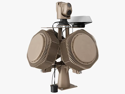 Industrial Equipment Featuring Dual Circular Blades Camera And Sturdy Metallic Structure 3d model