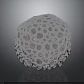Silver Decorative Sphere With Crystal Like Circles On Shiny Reflective Ornamental Surface