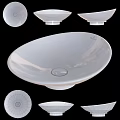 White Ceramic Above Counter Washbasin Display In Different Angles And Modern Design 3d model