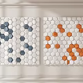 Modern Wall Decorations Featuring Mosaic Patterns Wavy Textures and Colorful Tiles 3d model