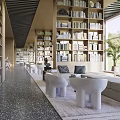 Modern Book Art Interior Design With Bookshelves White Chairs And Natural Light