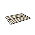 Sturdy Bed Frame Slat Support With Beige Wooden Slats And Black Border