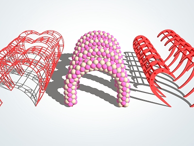 Modern Arch Love Theme Corridor Flower Rack model