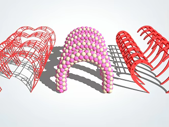 Modern Arch Love Theme Corridor Flower Rack 3d model