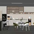 Modern Break Room Interior With Green Plant Wall Cabinets Coffee Machine And Tables Chairs