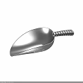 Heavy Duty Silver Metal Scoop With Textured Grip Handle For Kitchen Use